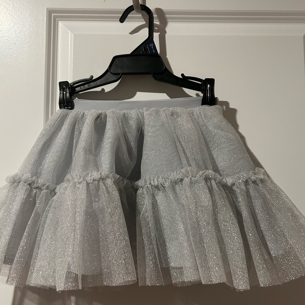 Elegant Toddler Silver Tulle Skirt